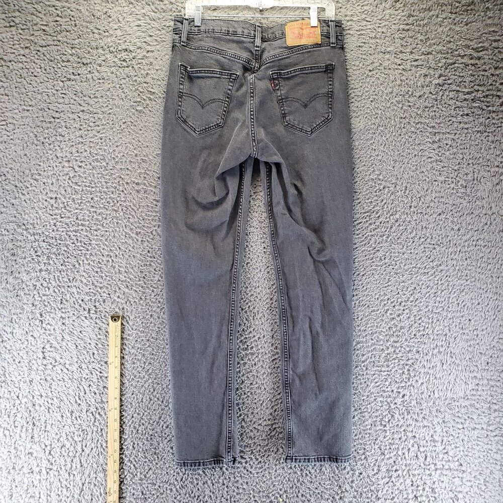Levis Jeans Mens Size 33x32 Gray 514 Slim Straight 5-Pocket Casual Denim